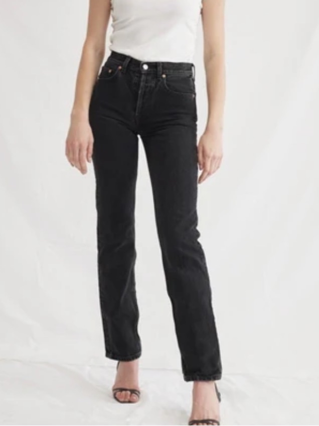 The Feel Studio Inc Genuine Jean In Washed Black Straight Leg Size 29 Tall
